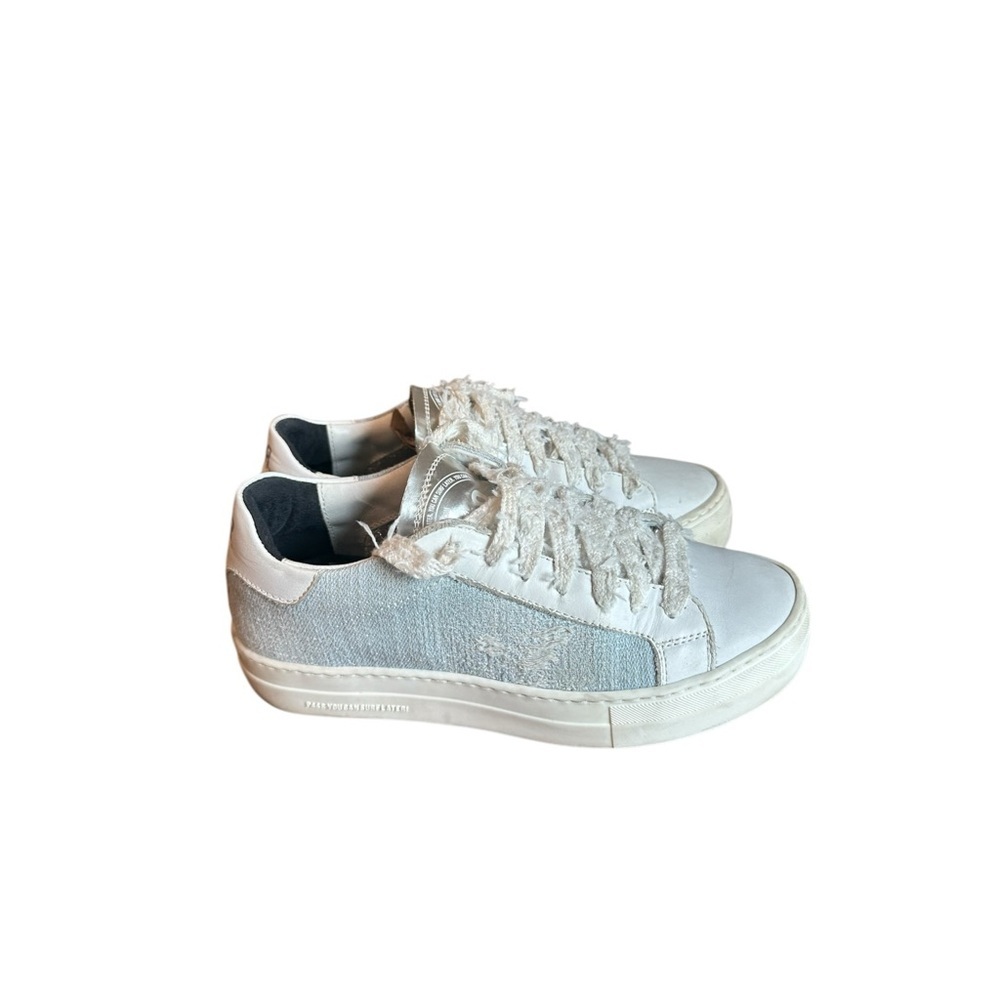 P448 Light Blue Distressed Platform Thea Sneakers Size 37
